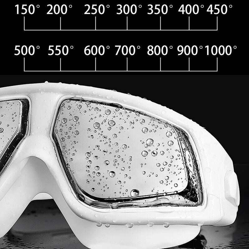 Queshark-óculos de natação masculinos e femininos, miopia, anti-fog, silicone, personalizados, diferentes, olhos esquerdo e direito, de-1,5 a-10,0