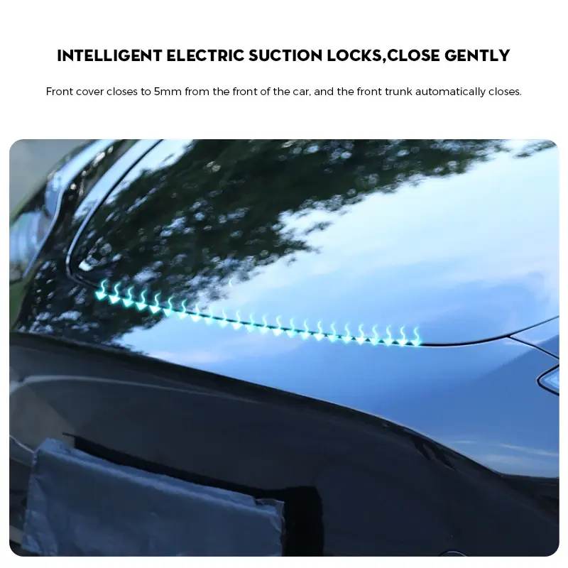 Scatola di ricambio anteriore serratura elettrica chiusura ammortizzata per Tesla Model 3 Y Highland 2020-2024 adsorbimento automatico easy instal accessori