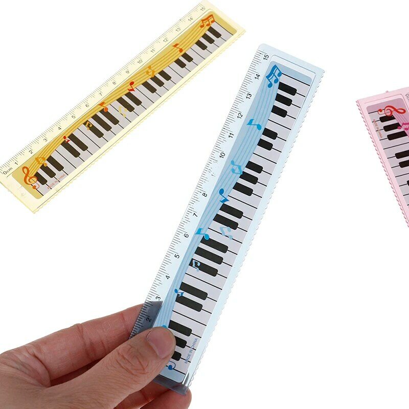 Ruler bookmarks School Student Ruler gift ruler color random 1pc Creative 15cm Cute Cartoon Piano Musical Note