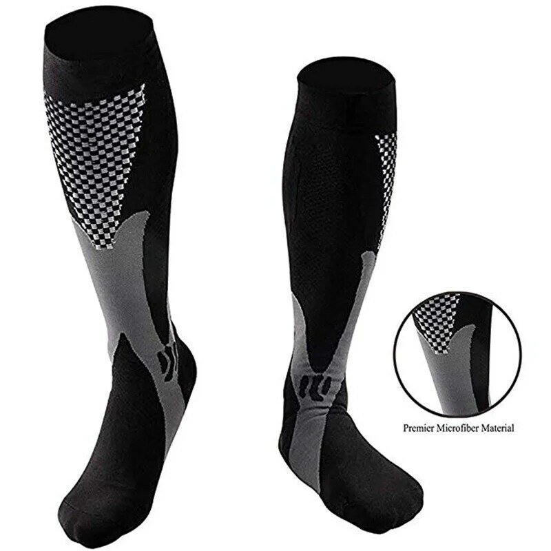 Calze a compressione vene Varicose mediche calze mediche in Nylon adatte per lo sport calze a compressione nere per Anti fatica