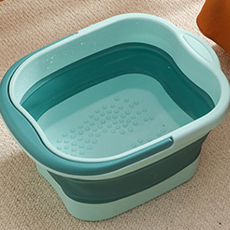 Bañera de pies práctica y segura de TPE, Cubo de masaje plegable multifuncional de fácil almacenamiento