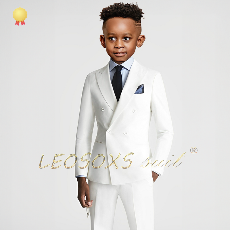 Boy's double-breasted design jacket and trousers, suitable for weddings, parties, formal events, custom-made children's ensemble