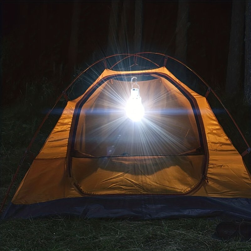 Ampoule LED Solaire en Forme de Boule avec Crochet, Éclairage d'Urgence, Lumière de Plage, de Camping en Plein Air, de Marché Nocturne, pour Villa, Jardin, Cour, 1 Pièce