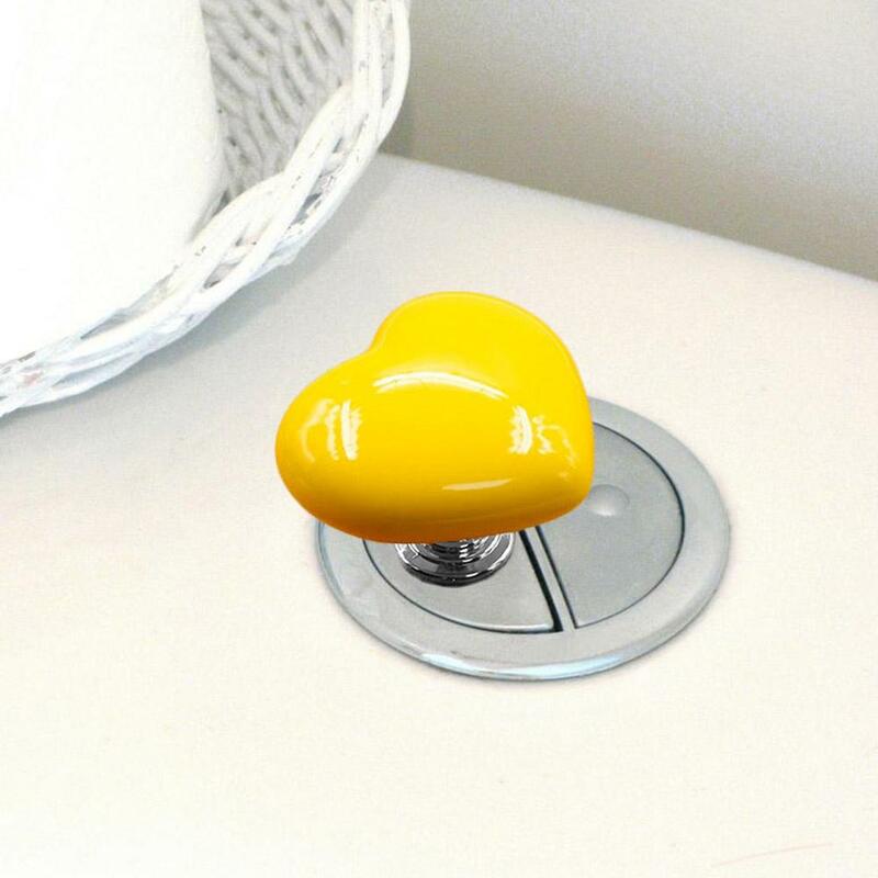 Botón de presión de inodoro en forma de corazón, interruptor de presión de tanque, decoración de baño, botón de descarga de presión de agua