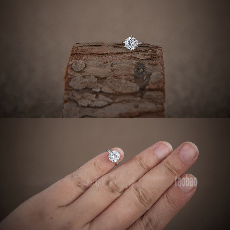 신생아 사진 액세서리 모조 다이아몬드 반지 아기 소녀 사진 소품 스튜디오 유아 촬영 장식품 장식