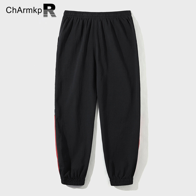 Pantalones de chándal holgados para hombre, ropa de calle de gran tamaño, con estampado de retales, con cordón en la cintura, S-2XL, 2024