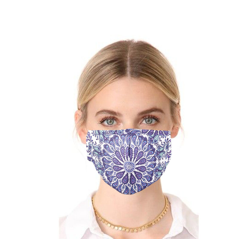 Adult Washable Reusable Protective Tie-dyed Print Cotton Mask Facemask Three-layer Dust-proof Mask Masque Wholesale