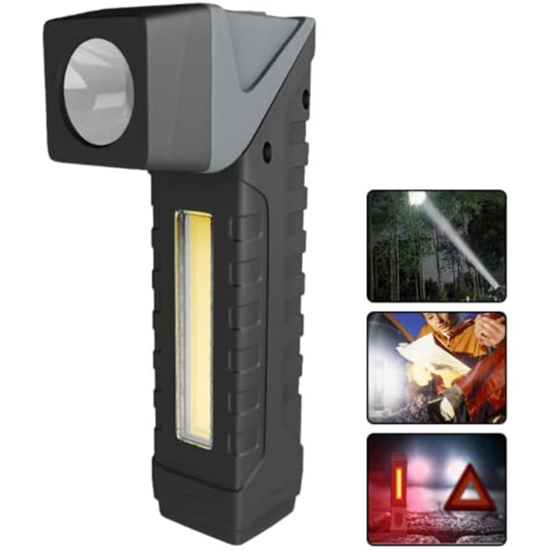 90-degree Rotatable Flashlight USB C Rechargeable with Battery Torch Multifunctional Portable Lighting Outdoor Camping Lantern
