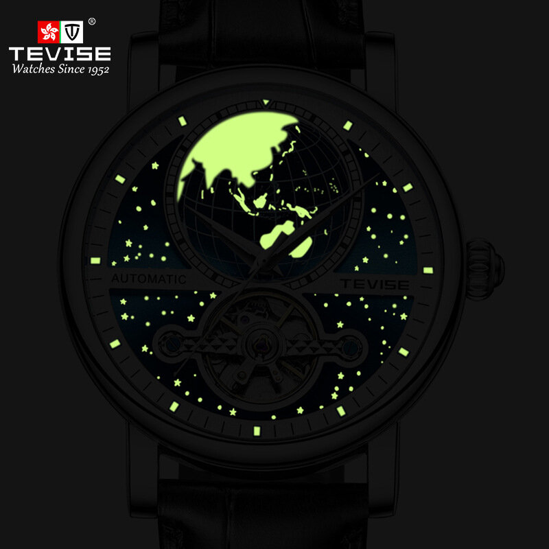 Free Dropshipping Men Watches Automatic Mechanical Watch Hollow Luminous Skeleton Tourbillon Watches for Men Automatic Relogio