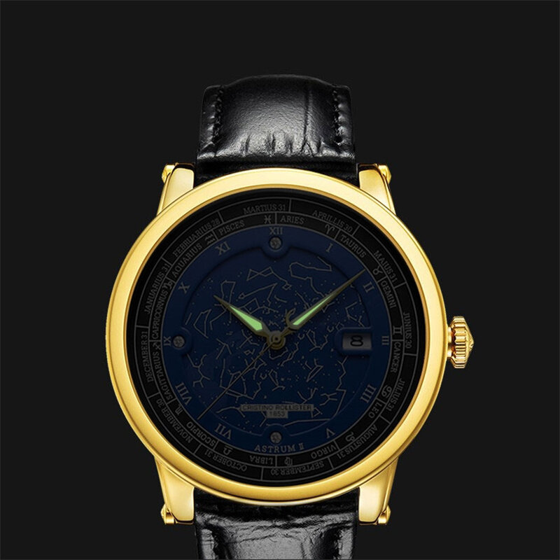 Cristino Rollister Luxe Heren Quartz Horloge Waterdicht Datum Lichtgevende Polshorloge Rvs Heren Horloges Mannelijke Sporthorloges
