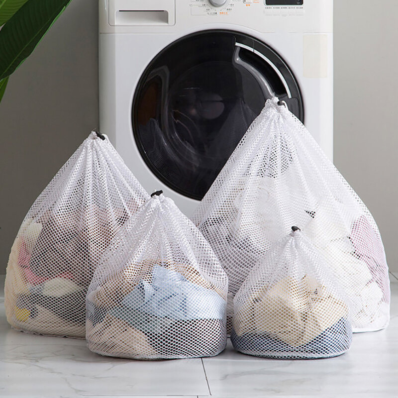 Bolsa de lavandería grande, organizador de malla, red sucia, sujetador, calcetines, ropa interior, almacenamiento de zapatos, cubierta de máquina de lavado