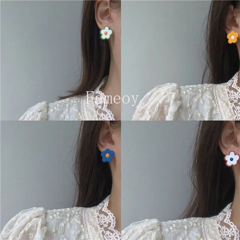Boucles d'oreilles fleur de style doux pour femmes, nouvelle mode, 2024