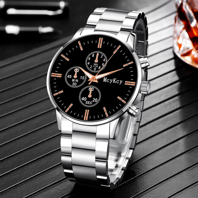 Męski zegarek klasy luksusowa tarcza Pasmo stal wolframowa wielofunkcyjny wyświetlacz tarcza najlepszy prezent dla przyjaciół i starszych