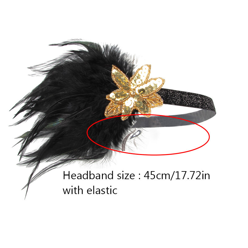 1 Set 1920s Gatsby fascia copricapo elastico con guanti Prom Smoking Pole Gatsby Feather Vintage copricapo da sposa decorare