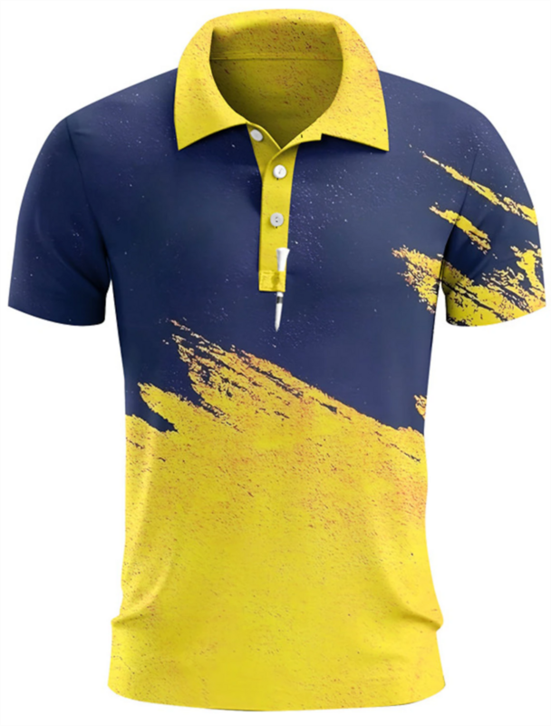 Polo de manga corta para hombre, camiseta de Golf con botones, transpirable, secado rápido, absorbe la humedad, ropa deportiva de tenis de verano
