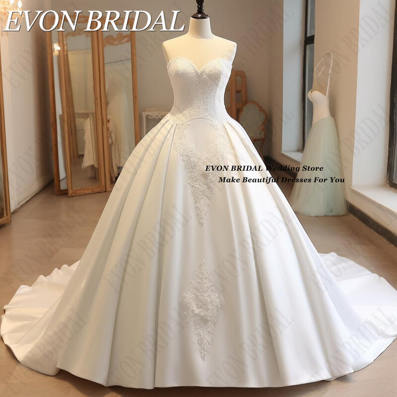 EVON Свадебная искусственная для невесты без бретелек атласные халаты Свадебная 2024 искусственная принцесса