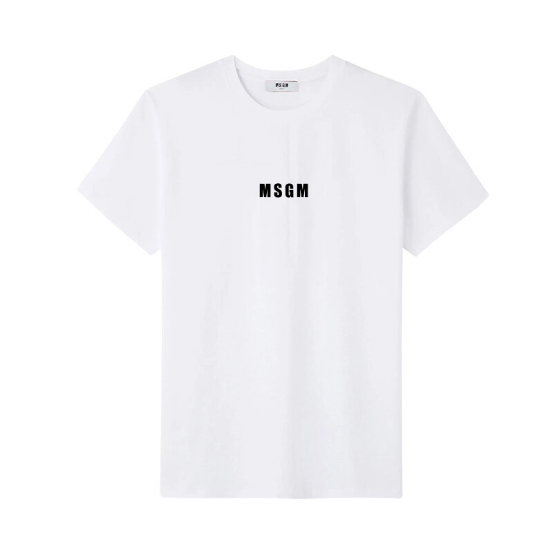 Camiseta de algodón de color liso para hombre y mujer, camisa con estampado de letras, estilo minimalista, tendencia urbana, 2024