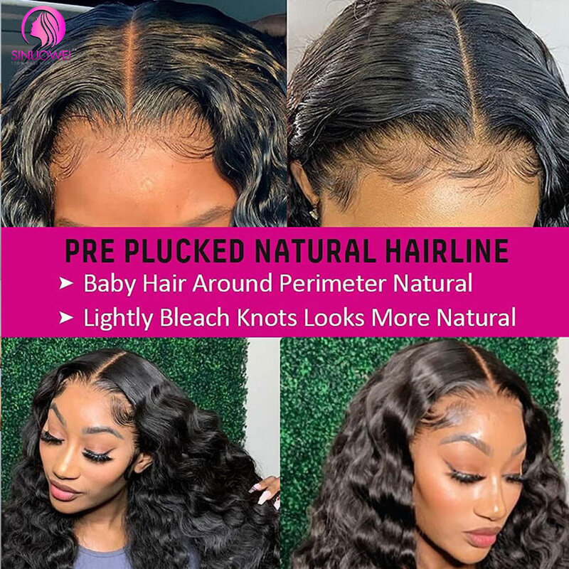 Deep Wave Glueless Wig Wear 13x4 Human Hair Wigs PrePlucked Lace Front Wig HD Lace Front Wig For Women Ready To Go