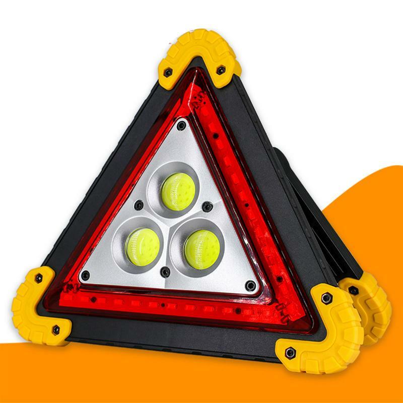 삼각형 LED 안전 표지판, 빠른 충전, 접이식 방수 삼각형 조명, 밝은 눈길을 끄는 안전 반사판 및 표지판
