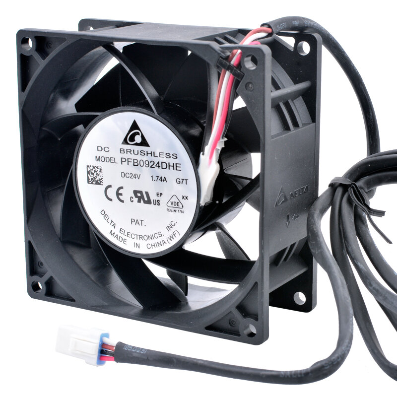 Ventilador de refrigeração impermeável para inversor, chassi de servidor, 4 fios IP68, 9cm, 9,2 cm, 92mm, 92x92x38mm, DC 24V, 1.74A