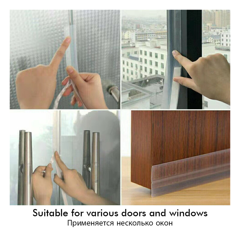 Türzug stopper Fenster dichtung streifen Staub-und Schall dämmung Silikon-Dichtung streifen für Dusch türen Lücken gegen Kollision