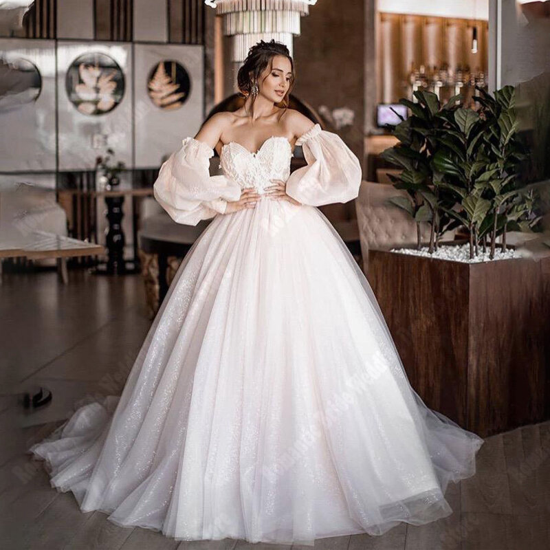 2024 reinweiße Frauen Hochzeit Boho Kleider beliebte Spitze Aufkleber Brautkleider helle beliebte Vestido de Casamenro Linha ein Brilhante