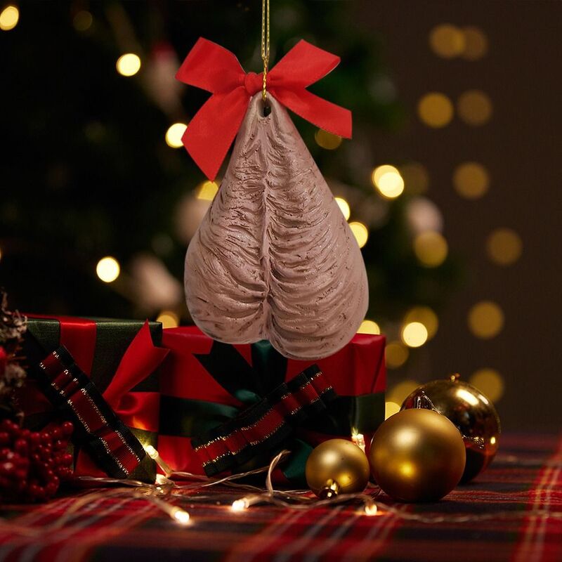 Liontin pohon Natal, kaus kaki Natal kreatif, lucu, Penis pria, liontin pohon Natal, hadiah liburan dekoratif, kerajinan liontin Resin