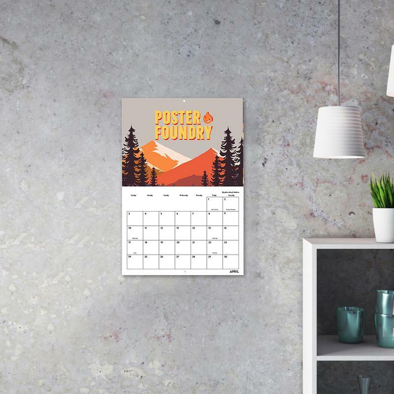 Kalender alam 12 bulan 2024 kalender dinding taman nasional hadiah kalender dinding bulanan dengan foto pemandangan indah Amerika