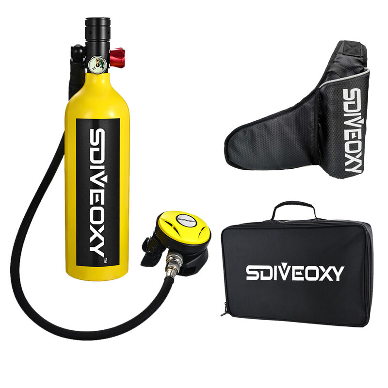 SDIVEOXY katup selam udara menyelam, peralatan menyelam kembali bernapas oksigen silindiner tangki oksigen kecil