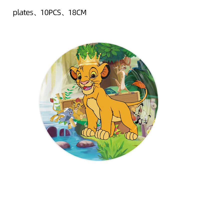 Fournitures de ixKing Simba, avec Assiettes en Papier Standard, Serviettes, Nappe, Bannière pour Enfants, Décoration d'Anniversaire pour Garçons, Réception-Cadeau pour Bébé