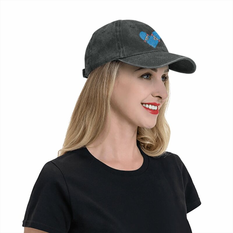 Chapéu de proteção viseira em forma de coração para mulheres, boné multicolor skate pico, chapéus personalizados