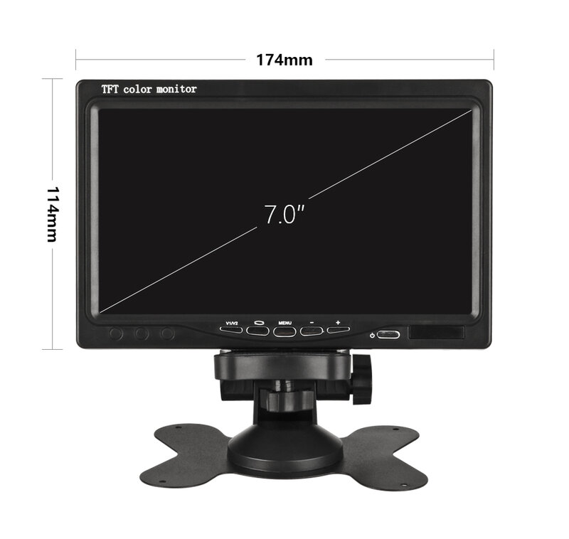 Jansite Kamera Truk Nirkabel 7 Inci untuk Truk Bus RV Trailer Ekskavator Monitor Mobil Tampilan Belakang Gambar Belakang Kamera Mobil 12V-24V