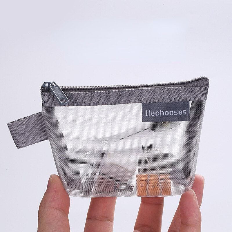 بسيطة النايلون ثلاثي الأبعاد شبكة محفظة عادية سعة كبيرة مفتاح بطاقة حقيبة عملة محفظة شفافة تخزين حقائب للنساء
