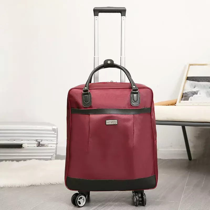 Bolsa de equipaje de viaje para mujer, bolsa de equipaje rodante multifuncional, mochila con ruedas, Maleta impermeable