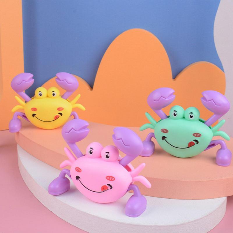 1pcCartoon Little Crab Bab Wind-up Clockwork Toys Simulation Crab Model Walking Interactive Educational Toy For Toddler Children
