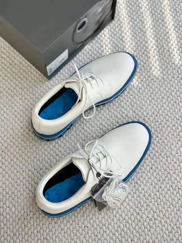 G-zapatos de Golf para hombre, calzado deportivo informal blanco, impermeable, antideslizante, ligero y transpirable