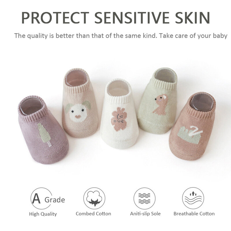 Modamama-Calcetines antideslizantes para bebé recién nacido, calcetín antideslizante con suela de silicona, algodón suave y transpirable