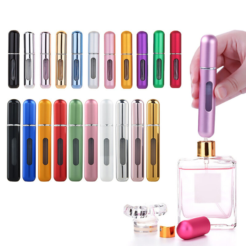 Mini botella de Perfume con relleno inferior, atomizador de subembotellado, pulverizador recargable portátil, contenedor vacío, cosméticos, 5ml, 8ml, 1 pieza