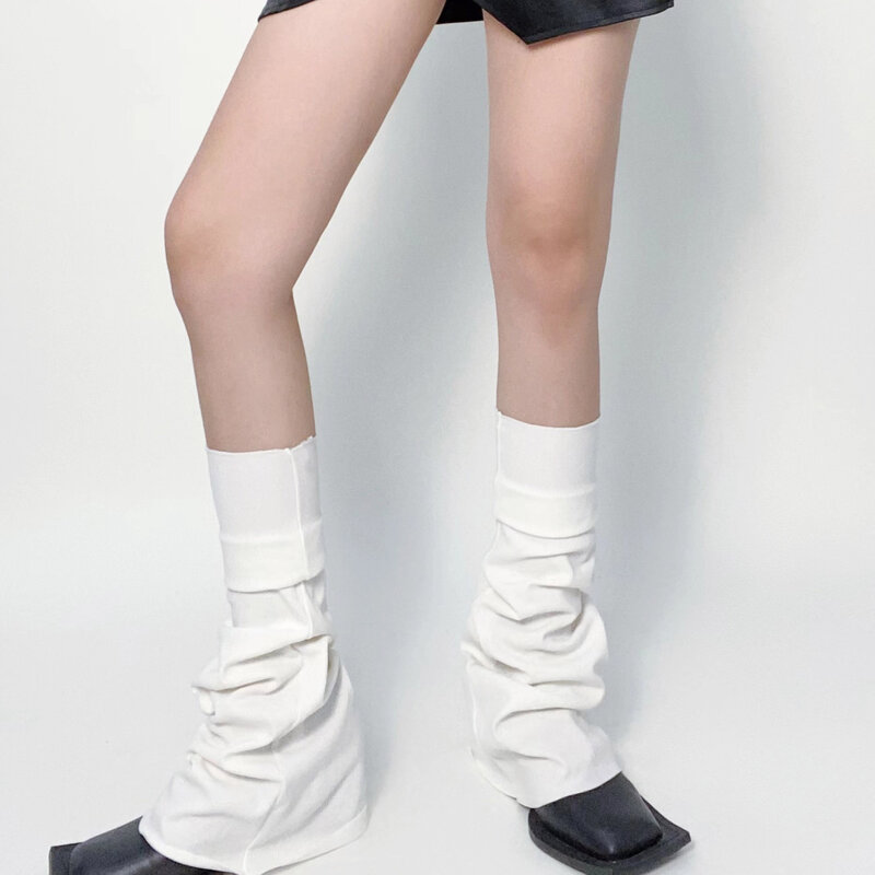 Penghangat kaki katun hangat musim dingin bergaya baru untuk wanita wanita penghangat kaki legging atas lutut polos mode luar ruangan penghangat kaki
