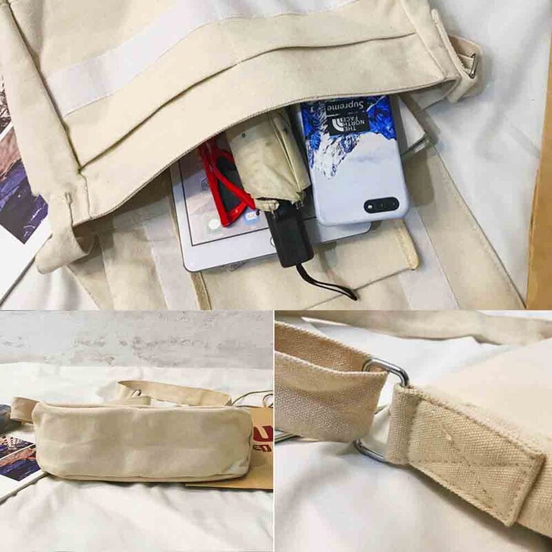 Messeng Bag Japanese Simple Multi-function Messenger Bag Men and Women Leisure Style Portable One-shoulder Text Pattern Bags