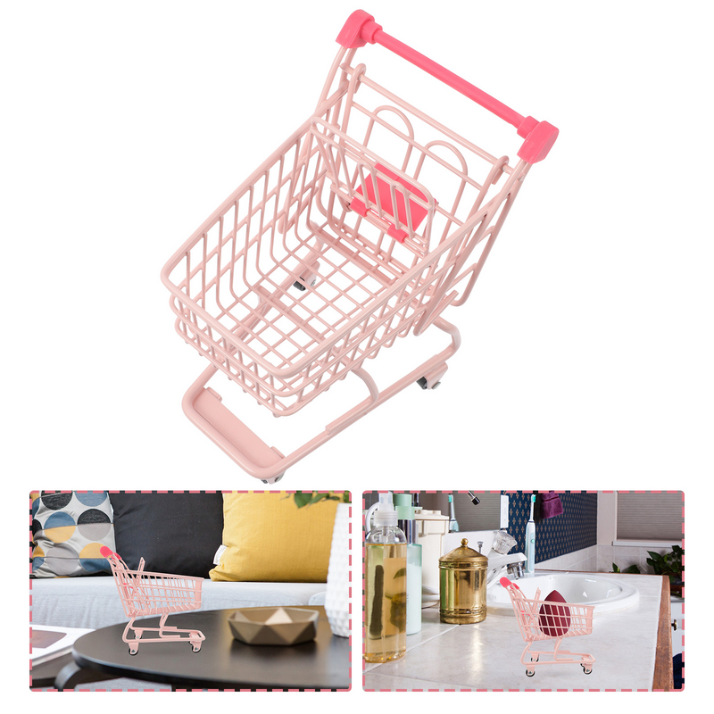 Mini carrito de compras decorativo, accesorios de fotografía, carrito de compras de Metal