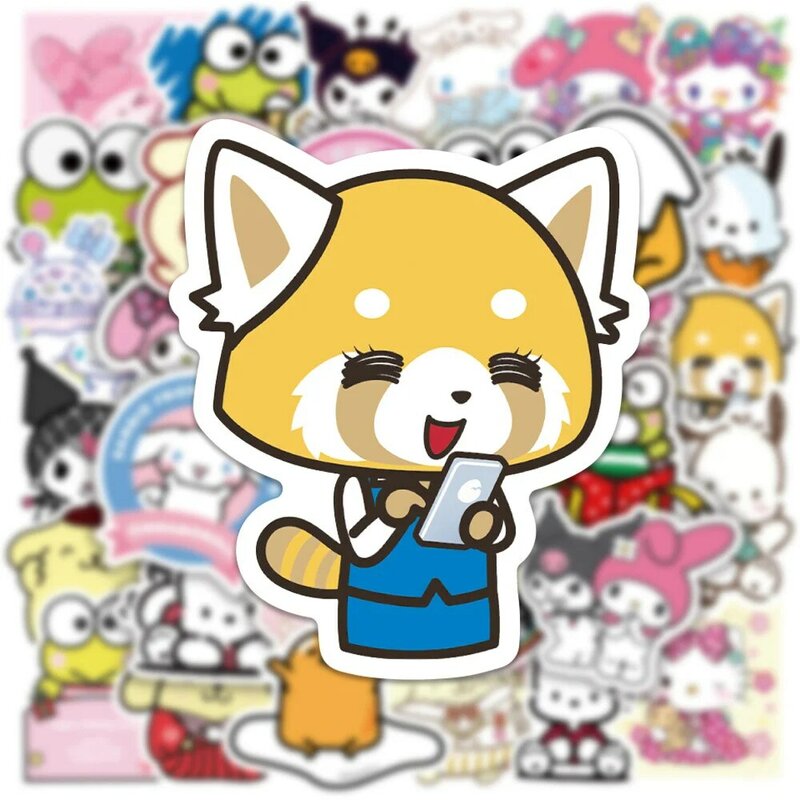 Autocollants dessin animé mignon Sanrio Kuromi Hello Kitty, étiquette de papeterie Kawaii pour ordinateur portable, téléphone, voiture, bagages, 10/50/100/150 pièces