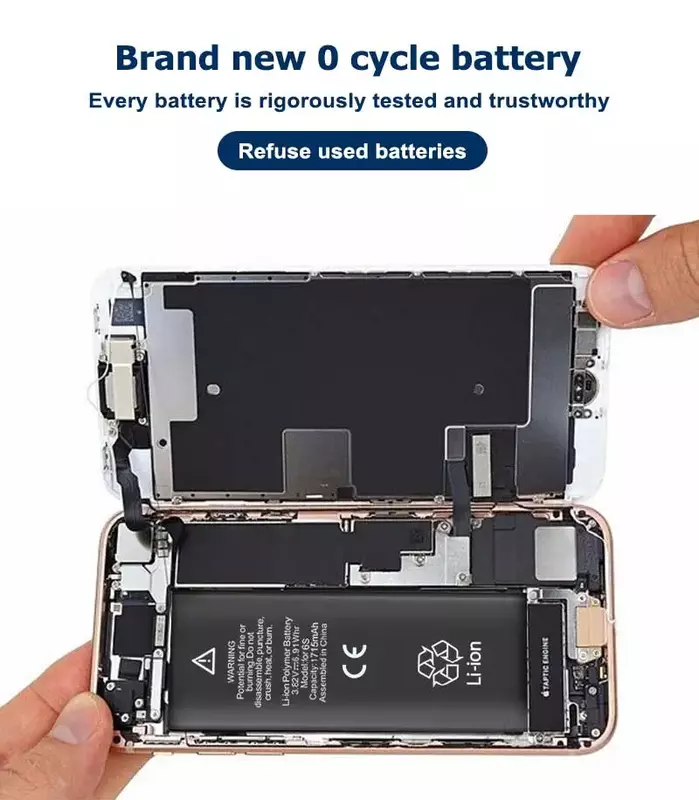 Аккумулятор для телефона большой емкости для Apple 6 S 7 8 + 10 Plus X Xr Xs 11 12 13 14 Pro Max, сменная батарея для iphone 7, аккумуляторы