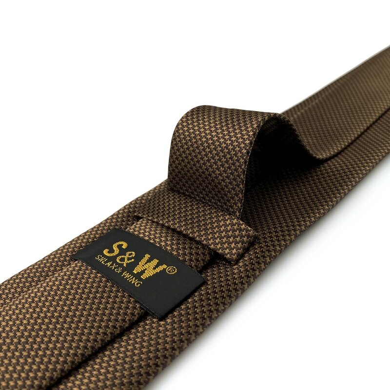 U27 Brown Houndstooth Necktie Set para homens, moda artesanal de casamento, tamanho extra longo, gravatas clássicas, lenço