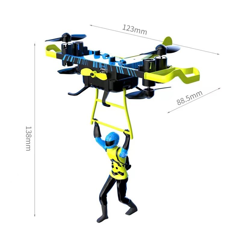 Telecomando aereo Drone fantascienza cielo moto dirigibile Flying Man Kid RC Stunt Mini Quad-axis elicottero Avion Boy