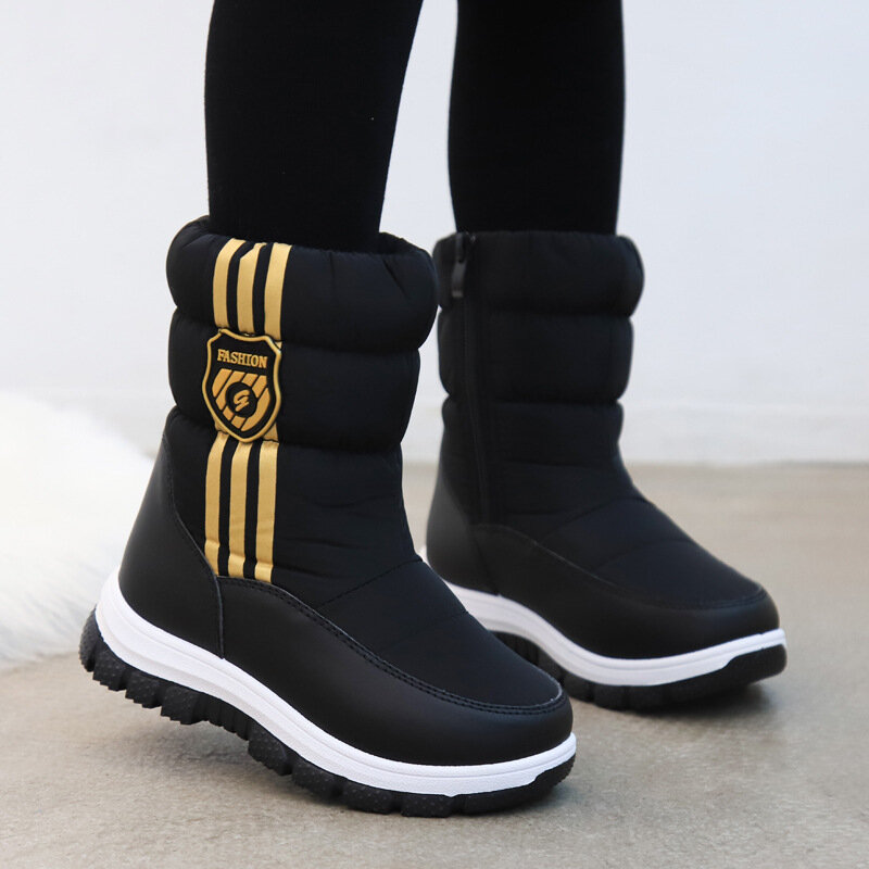 Boys Girls Boots Children Non-slip Snow Boots Sneakers Winter Thick Plush Kids Snow Boots Sport Fashion 2022 New Children Shoes