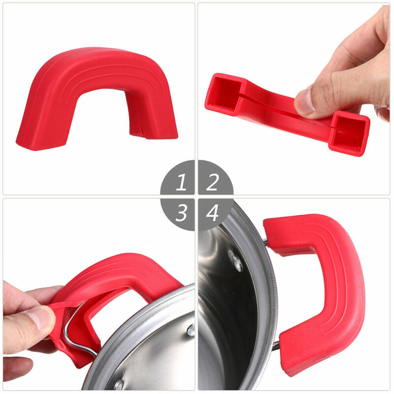 2pcs Silicone Handle Holder Oven Mitts Cookware Holders Cover Heat Resistant Pot Sleeve Grip for Frying Cast Iron Skillet Pan