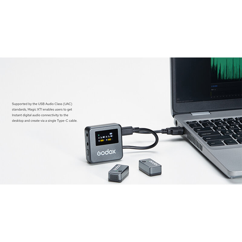 Godox-micrófono inalámbrico Magic XT1 Duo, dispositivo de 2,4 GHz, uno a dos, Lavalier, PC, cámara, teléfono, profesional, Bluetooth, para Vlog