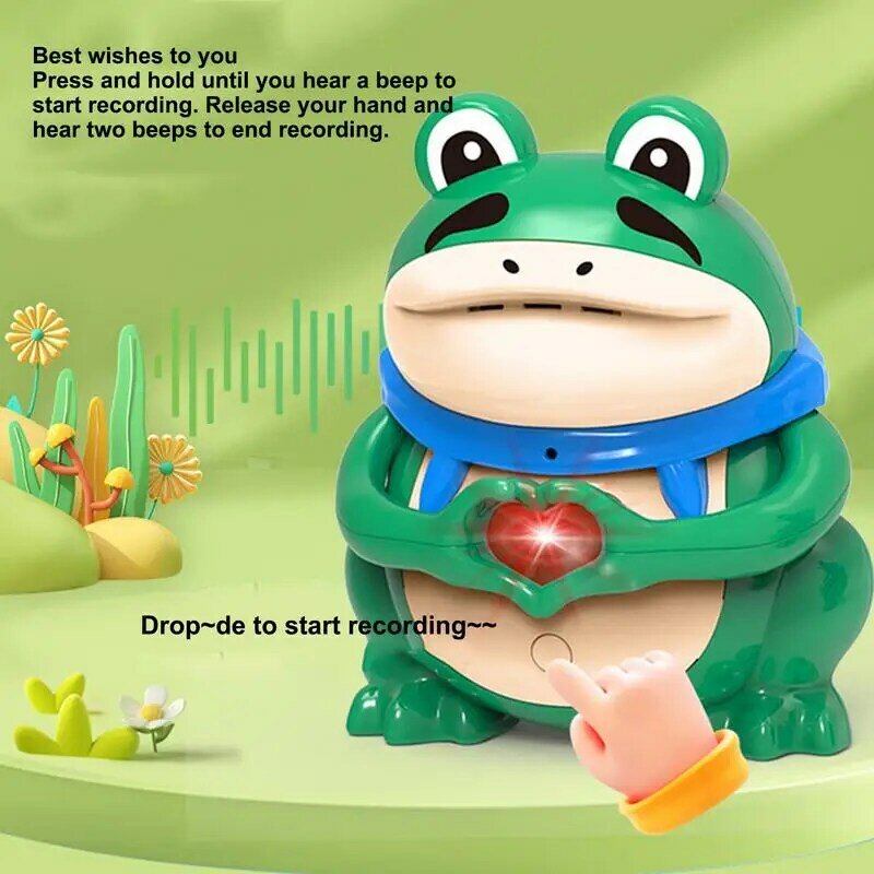 Podświetla żaba elektroniczna pluszowa żaba małe żaby uwielbiają nagrywanie głosu elektroniczna interaktywna animacyjna zabawka dla dzieci