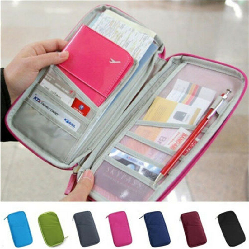 Portfel podróżny Organizer na etui na karty kredytowe paszportowy portfel aktówka wielofunkcyjna portmonetka plecak podróżny torba do przechowywania sprzęgła